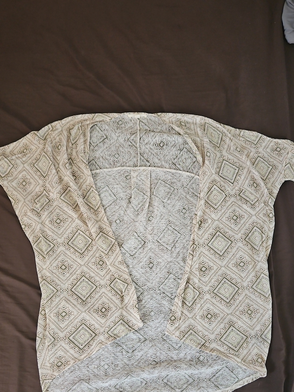 painted threads Cream Aztec Open-Front Tunic